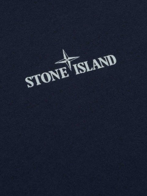 Темно-синя футболка Stone Island з бавовни: фото 2 - Invogue