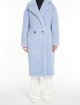Блакитне пальто Teddy oversize Max Mara з бленду альпаки та шовку: фото 1 - Invogue