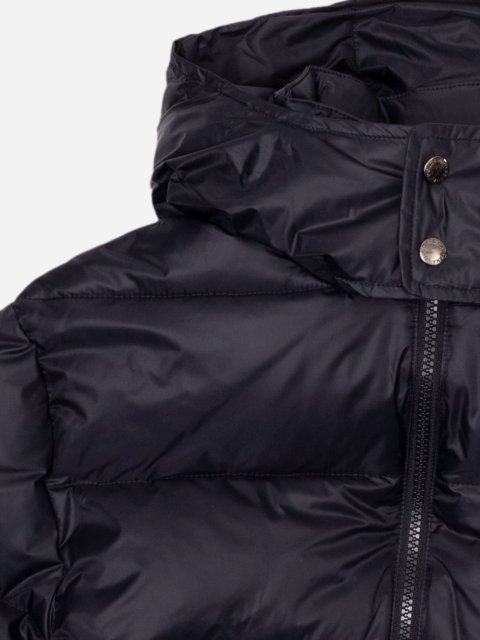 Чорна куртка DOLCE&GABBANA зі знімним капюшоном та металевою пластиною з логотипом: фото 2 - Invogue