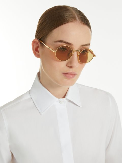 Золотисті окуляри Max Mara круглі: фото 1 - Invogue