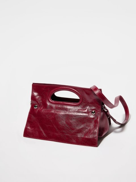 Бордовая сумка MAX&CO из блестящей кожи: фото 3 - Invogue