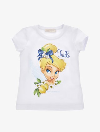 Футболка белая для девочек Tinkerbell Monnalisa: фото - Invogue