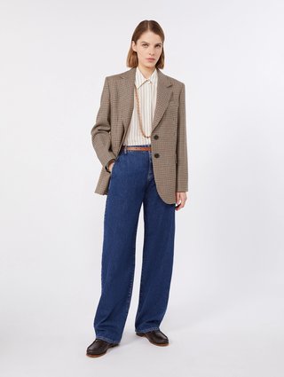 Кремова сорочка в смужку Max Mara з шовку: фото 1 - Invogue