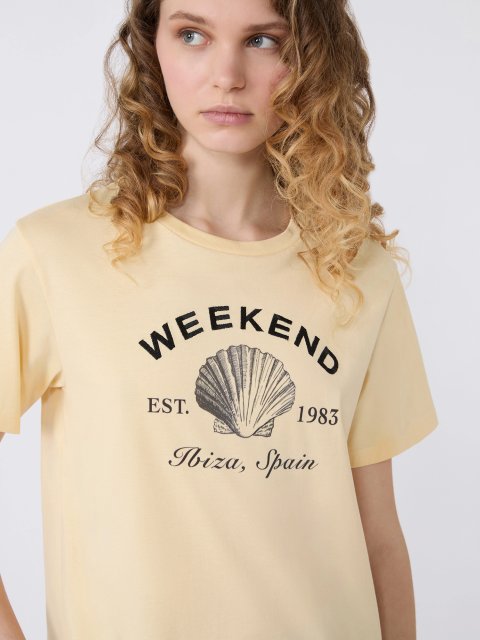 Жовта футболка Weekend Max Mara з бавовни: фото 4 - Invogue
