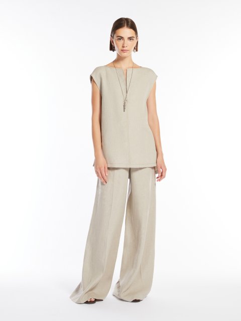 Бежева блуза Max Mara з льону: фото 1 - Invogue