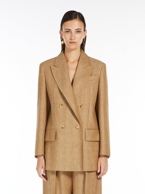 Світло-коричневий жакет Max Mara з льону: фото 2 - Invogue
