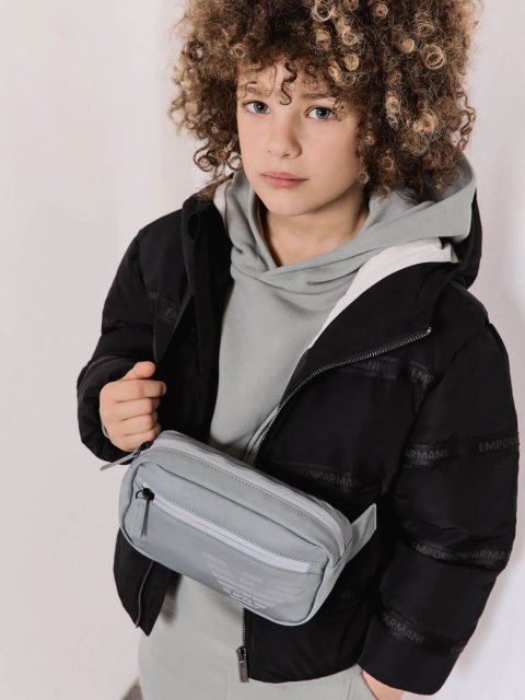 Чорна куртка EMPORIO ARMANI KIDS: фото 3 - Invogue