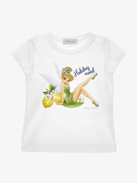 Біла футболка Tinkerbell Monnalisa: фото - Invogue
