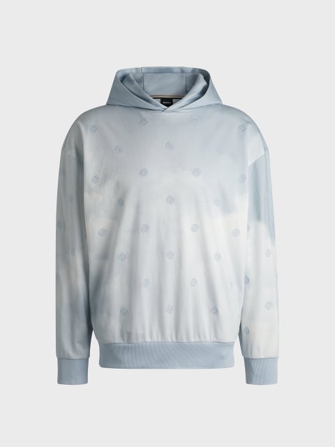 Голубое худи BOSS свободного кроя: фото - Invogue