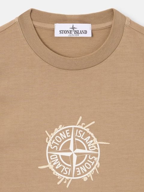 Сіра футболка з логотипом Stone Island з бавовни: фото 2 - Invogue