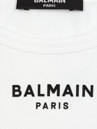 Біла майка BALMAIN з логотипом: фото 2 - Invogue