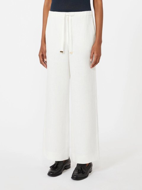 Белые брюки Max Mara из чистого льна: фото 2 - Invogue