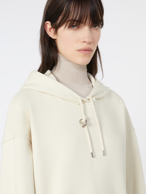 Молочне худі SPORTMAX з бавовняного джерсі: фото 4 - Invogue