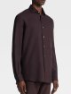 Темно-коричнева сорочка Zegna з бленду бавовни та кашеміру: фото 1 - Invogue