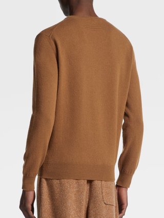 Карамельный джемпер Zegna из кашемировой пряжи: фото 2 - Invogue