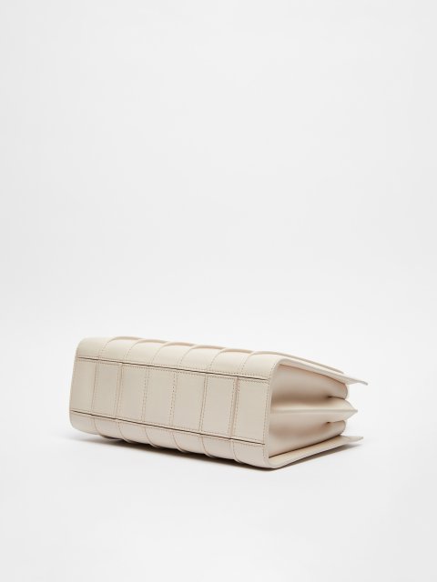 Кремовая сумка Max Mara кожаная: фото 6 - Invogue