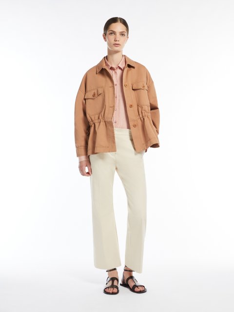 Белые брюки Weekend Max Mara из хлопкового габардина: фото 1 - Invogue