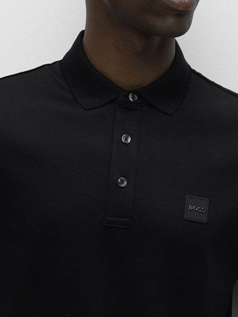 Чорне поло BOSS: фото 3 - Invogue