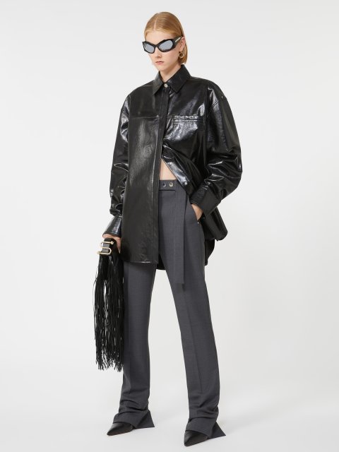 Тёмно-серые брюки SPORTMAX из шерсти: фото 1 - Invogue