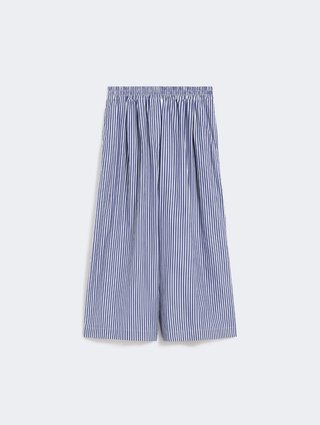 Брюки в полоску WEEKEND MAX MARA из хлопкового поплина: фото - Invogue