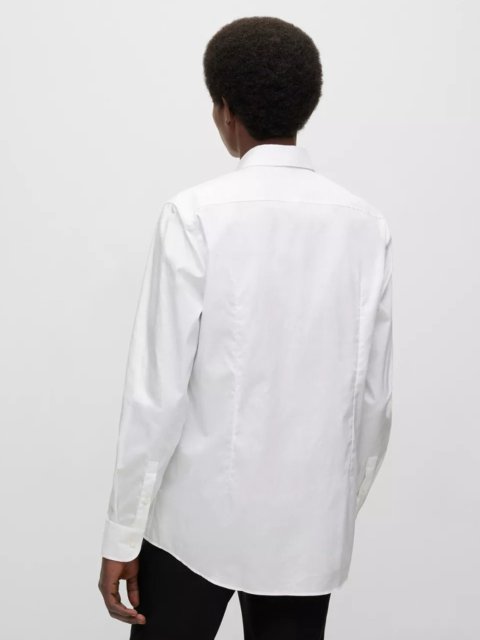 Біла сорочка BOSS з бавовняного попліну: фото 3 - Invogue