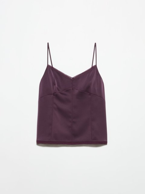 Фиолетовый топ Max&Co из сатина: фото - Invogue
