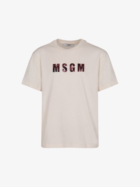 Кремова футболка MSGM з бавовни: фото - Invogue