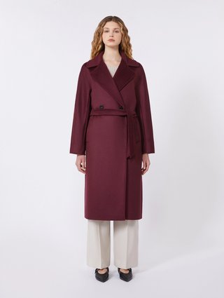 Бордовое пальто WEEKEND MAX MARA из чистой шерсти: фото 2 - Invogue