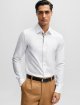 Біла сорочка BOSS крою slim з бавовни: фото 1 - Invogue