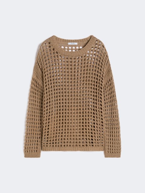 Карамельний светр з сітчастою фактурою Max Mara з бавовни: фото - Invogue
