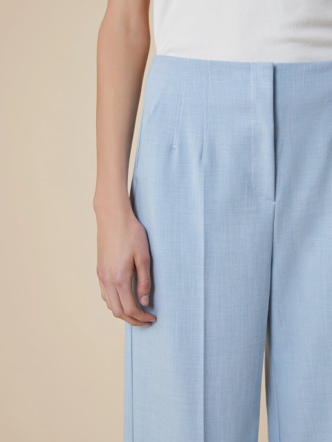 Блакитні брюки PennyBlack широкі: фото 4 - Invogue