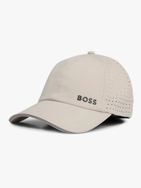 Бежева кепка Boss з тафти: фото - Invogue