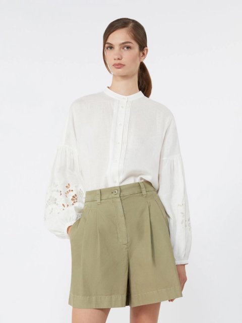 Біла сорочка Weekend Max Mara з чистого льону: фото 4 - Invogue