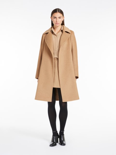 Темно-бежеве пальто Max Mara середньої довжини: фото 3 - Invogue