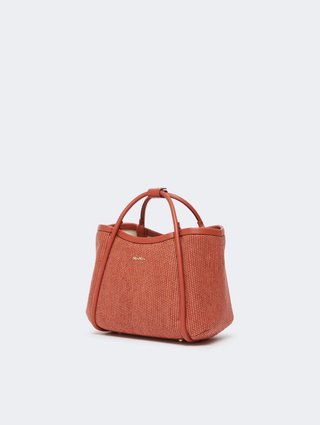 Терракотовая сумка Max Mara с эффектом рафии: фото 1 - Invogue