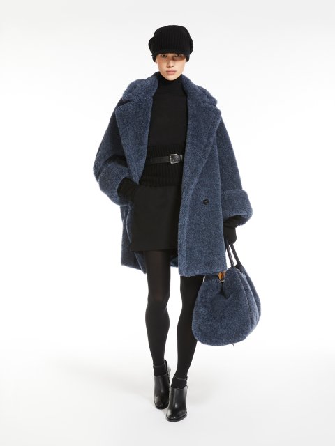 Блакитне пальто Max Mara Teddy Bear: фото 3 - Invogue