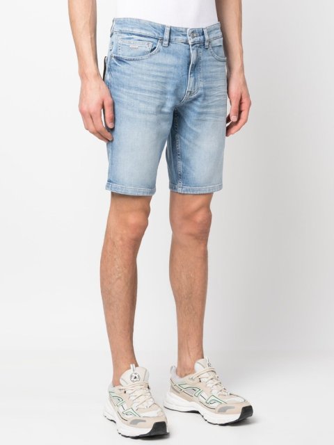 Бирюзовые шорты джинс BOSS: фото 1 - Invogue