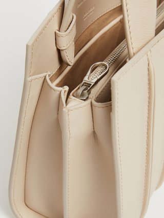 Кремовая сумка Max Mara кожаная: фото 4 - Invogue