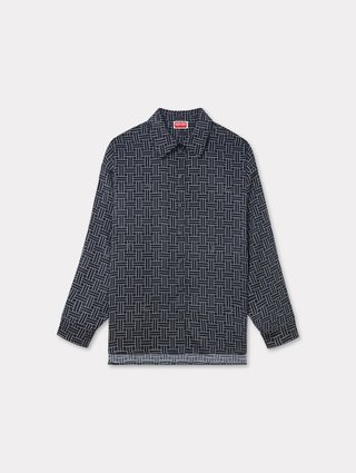 Чорна сорочка Kenzo з орнаментом: фото - Invogue