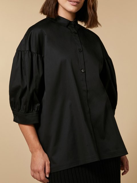 Чёрная рубашка MARINA RINALDI: фото 1 - Invogue