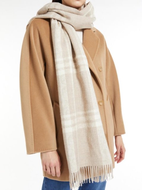 Бежевый шарф MAX MARA: фото 3 - Invogue
