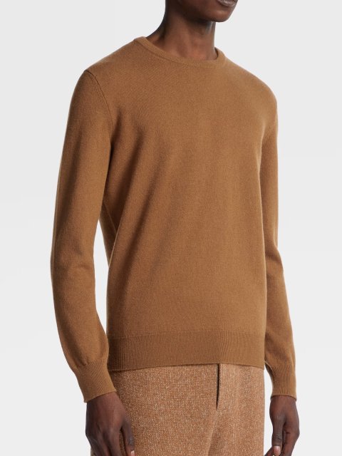 Карамельный джемпер Zegna из кашемировой пряжи: фото 1 - Invogue