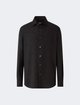 Чёрная рубашка ZEGNA из хлопка и кашемира: фото - Invogue