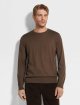 Коричневий светр ZEGNA з кашеміру та шовку: фото 3 - Invogue
