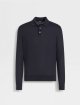 Темно-синее поло ZEGNA из кашемира и шелка: фото - Invogue
