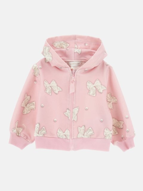 Рожеве худі MONNALISA з контрастним принтом: фото - Invogue