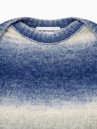 Сине-серый свитер Emporio Armani из хлопка и акрила: фото 2 - Invogue