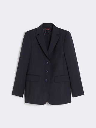 Темно-синий жакет MAX MARA из шерсти: фото - Invogue