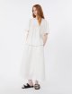 Кремовий топ Weekend Max Mara з льону з вишивкою: фото 1 - Invogue