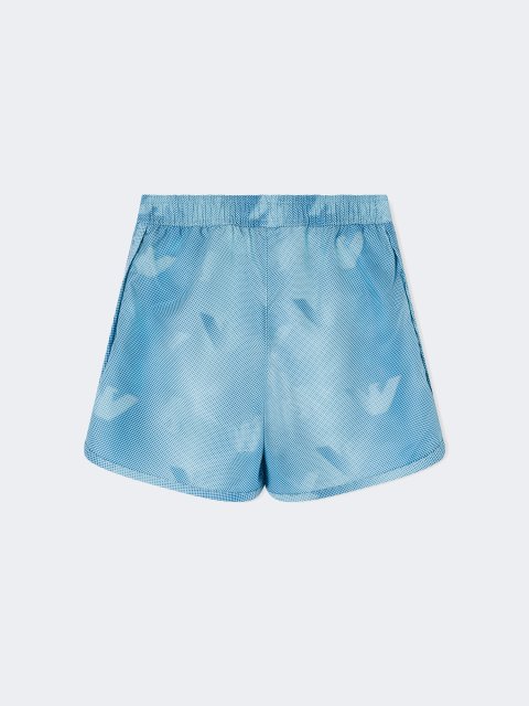 Блакитні шорти Emporio Armani з принтом логотипа: фото 2 - Invogue